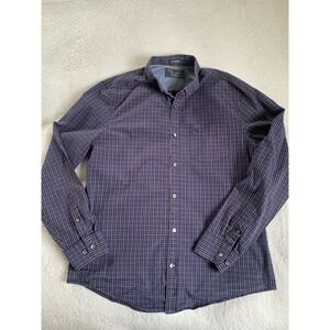 Penguin Shirt Mens  Large Heritage Slim Fit Long Sleeve Purple Check Slim‎ Fit